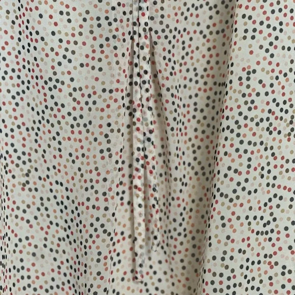 Max Studio Sleeveless Printed Blouse M/L Tie Nec - Picture 3 of 5